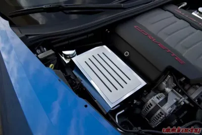 American Car Craft Black Carbon Fiber Fuse Box Cover w/Ribbed Slots Chevrolet Corvette Stingray C7 | Z06 | Z51 2014-2019 - ACC-053037-BLK