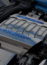 American Car Craft 2Pc Stainless Blue Factory Overlays Illuminated Fuel Rail Covers Chevrolet Corvette Stingray C7 2014-2019                                     - ACC-053044-BLUL - Image 3