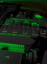 American Car Craft 2Pc Stainless Green Factory Overlays Illuminated Fuel Rail Covers Chevrolet Corvette Stingray C7 2014-2019                                     - ACC-053044-GRNL - Image 2