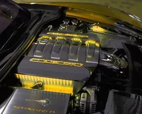 American Car Craft 2Pc Stainless Yellow Factory Overlays Illuminated Fuel Rail Covers Chevrolet Corvette Stingray C7 2014-2019
