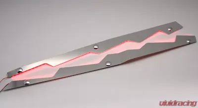 American Car Craft 2Pc Brushed Stainless Red Illuminated Fender Caps Covers Chevrolet Corvette Stingray C7 | Z06 | Z51 2014-2019 - ACC-053062-RDL