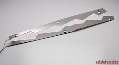 American Car Craft 2Pc Brushed Stainless White Illuminated Fender Caps Covers Chevrolet Corvette Stingray C7 | Z06 | Z51 2014-2019 - ACC-053062-WHTL