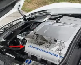 American Car Craft 2Pc Stainless Steel Supercharged Black Carbon Fiber Fuel Rail Covers Chevrolet Corvette Z06 C7 2015-2019