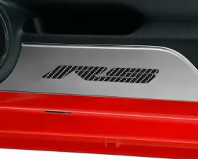 American Car Craft 2Pc Brushed Stainless Steel Black Carbon Fiber Door Panel Kick Plates Chevrolet Camaro RS 2010-2015