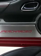 American Car Craft 2Pc Brushed Supercharged Black Carbon Fiber Door Panel Kick Plates Chevrolet Camaro 2010-2015                                     - ACC-101028-BLK - Image 3