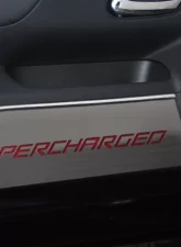 American Car Craft 2Pc Brushed Supercharged Black Carbon Fiber Door Panel Kick Plates Chevrolet Camaro 2010-2015                                     - ACC-101028-BLK - Image 2