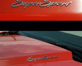 American Car Craft 2Pc Polished Stainless Steel SuperSport Emblems Chevrolet Camaro SS