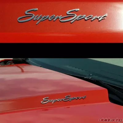 American Car Craft 2Pc Polished Stainless Steel SuperSport Emblems Chevrolet Camaro SS - ACC-102007