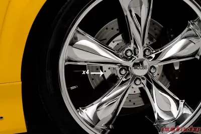 American Car Craft 4Pc Polished Stainless Steel Inner Brake Rotor Cover Drilled Style Chevrolet Camaro SS 2010-2013 - ACC-102034