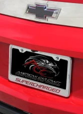 American Car Craft Stainless Purple Carbon Fiber Custom Supercharged License Plate Frame Chevrolet Camaro                                     - ACC-102070-PUR - Image 3