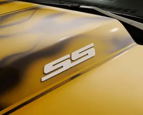 American Car Craft 2Pc Brushed Stainless Steel Exterior Emblem Set Chevrolet Camaro SS