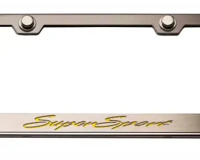 American Car Craft Stainless Steel Black Carbon Fiber License Plate Frame w/SuperSport Lettering Chevrolet Camaro SS