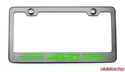 American Car Craft Illuminated Green License Plate Frame w/SS Lettering Chevrolet Camaro SS - ACC-102097-GRNL