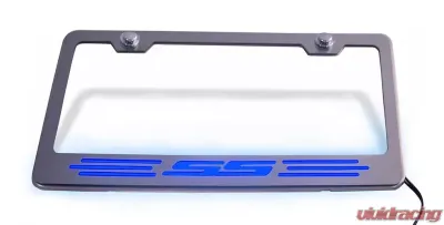 American Car Craft Illuminated Blue License Plate Frame w/SS Lettering Chevrolet Camaro SS - ACC-102097-BLUL