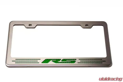 American Car Craft Black Solid License Plate Frame w/RS Lettering Chevrolet Camaro RS - ACC-102098-SBLK