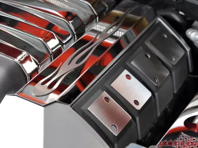 American Car Craft 2Pc Polished Laser-Cut Flame Fuel Rail Covers Chevrolet Camaro SS 2010-2015 - ACC-103012