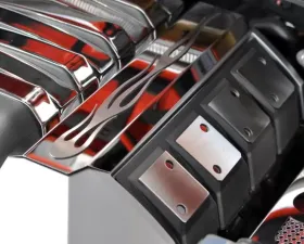 American Car Craft 2Pc Polished Laser-Cut Flame Fuel Rail Covers Chevrolet Camaro SS 2010-2015