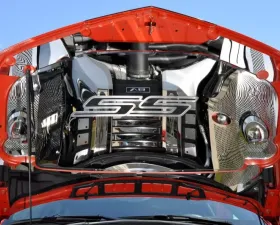 American Car Craft Black Carbon Fiber Hood Emblem Chevrolet Camaro SS 2010-2020