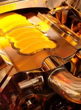 American Car Craft Perforated Blue LED SS Style Illuminated Fuel Rail Covers Chevrolet Camaro SS 2010-2015                                     - ACC-103037-BLUL - Image 2