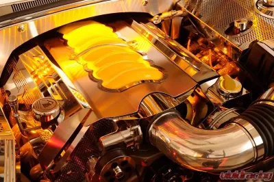 American Car Craft Perforated Blue LED SS Style Illuminated Fuel Rail Covers Chevrolet Camaro SS 2010-2015 - ACC-103037-BLUL