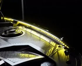 American Car Craft Stainless Inner Fender Liner w/Yellow LED Illumination Chevrolet Camaro 2010-2015