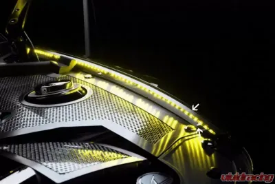American Car Craft Stainless Inner Fender Liner w/Yellow LED Illumination Chevrolet Camaro 2010-2015 - ACC-103051-YLWL