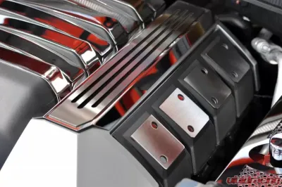 American Car Craft 2Pc Polished/Brushed Garnet Red Fuel Rail Ribbed Covers Chevrolet Camaro SS 2010-2015 - ACC-103054-GNRD