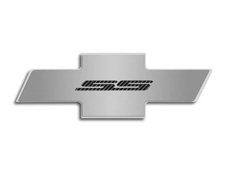 American Car Craft Stainless Steel White Carbon Fiber Hood Badge SS Emblem Chevrolet Camaro SS 2010-2015 - ACC-103066-WHT