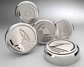 American Car Craft 5Pc Triple Plated Chrome Top Executive Series Fluid Cap Covers Chevrolet Camaro 2010-2022