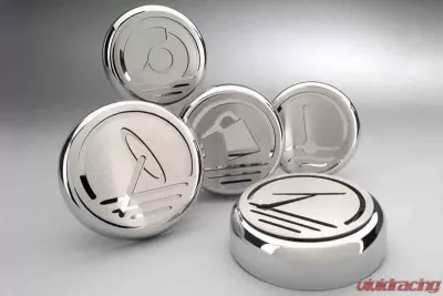American Car Craft 5Pc Triple Plated Chrome Top Executive Series Fluid Cap Covers Chevrolet Camaro 2010-2022 - ACC-103069
