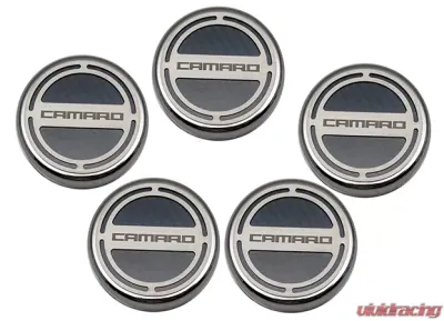 American Car Craft 5Pc Black Carbon Fiber Engine Fluid Cap Covers Chevrolet Camaro V6 2010-2015 - ACC-103071-BLK
