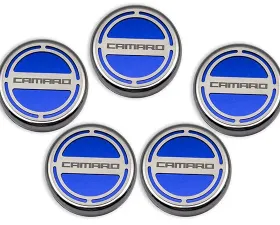 American Car Craft 5Pc Blue Carbon Fiber Engine Fluid Cap Covers Chevrolet Camaro V6 2010-2015