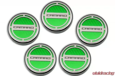 American Car Craft 5Pc Synergy Green Solid Engine Fluid Cap Covers Chevrolet Camaro V6 2010-2015 - ACC-103071-SGRN