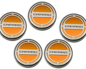 American Car Craft 5Pc Orange Carbon Fiber Engine Fluid Cap Covers Chevrolet Camaro V6 2010-2015
