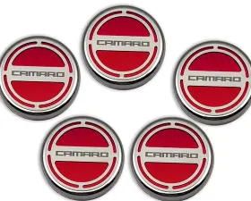 American Car Craft 5Pc Red Carbon Fiber Engine Fluid Cap Covers Chevrolet Camaro V6 2010-2015