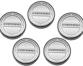 American Car Craft 5Pc White Carbon Fiber Engine Fluid Cap Covers Chevrolet Camaro V6 2010-2015