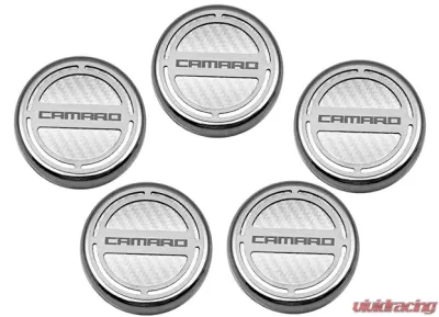 American Car Craft 5Pc White Carbon Fiber Engine Fluid Cap Covers Chevrolet Camaro V6 2010-2015 - ACC-103071-WHT