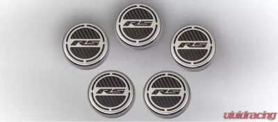 American Car Craft 5Pc Automatic Black Carbon Fiber Engine Fluid Cap Covers Chevrolet Camaro RS 2010-2022 - ACC-103073-BLK