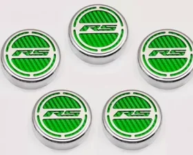 American Car Craft 5Pc Automatic Synergy Green Solid Engine Fluid Cap Covers Chevrolet Camaro RS 2010-2022