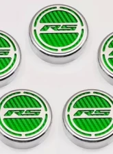 American Car Craft 5Pc Automatic Synergy Green Solid Engine Fluid Cap Covers Chevrolet Camaro RS 2010-2022                                     - ACC-103073-SGRN - Image 2