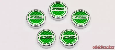 American Car Craft 5Pc Automatic Synergy Green Solid Engine Fluid Cap Covers Chevrolet Camaro RS 2010-2022 - ACC-103073-SGRN