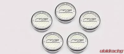 American Car Craft 5Pc Automatic White Carbon Fiber Engine Fluid Cap Covers Chevrolet Camaro RS 2010-2022 - ACC-103073-WHT
