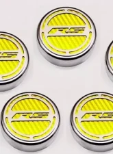 American Car Craft 5Pc Automatic Yellow Carbon Fiber Engine Fluid Cap Covers Chevrolet Camaro RS 2010-2022                                     - ACC-103073-YLW - Image 2