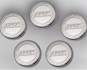 American Car Craft 5Pc Automatic White Carbon Fiber Engine Fluid Cap Covers Chevrolet Camaro SS 2010-2022