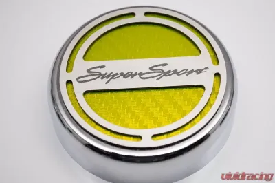 American Car Craft 5Pc Super Sport Style Synergy Green Solid Engine Fluid Cap Cover Chevrolet Camaro SS 2010-2022 - ACC-103075-SGRN