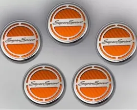 American Car Craft 5Pc Super Sport Style Orange Carbon Fiber Engine Fluid Cap Cover Chevrolet Camaro SS 2010-2022