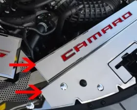 American Car Craft Stainless Black Carbon Fiber Front Header Plate Chevrolet Camaro 2016-2020
