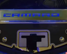 American Car Craft Illuminated Blue LED Carbon Fiber Front Header Plate Chevrolet Camaro 2016-2020