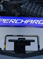 American Car Craft Blue Carbon Fiber Stainless Steel Supercharged Front Header Plate Chevrolet Camaro 2016-2020                                     - ACC-103119-BLU - Image 2