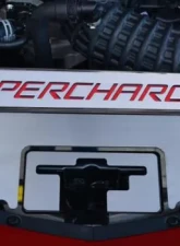 American Car Craft Blue Carbon Fiber Stainless Steel Supercharged Front Header Plate Chevrolet Camaro 2016-2020                                     - ACC-103119-BLU - Image 2